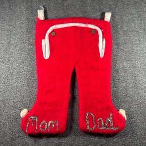 Santa's Long John's Underwear Double Christmas Red Stocking Mom Dad